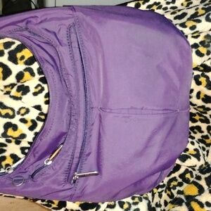 Travelon Purple Crossbody Shoulder Bag with Front Zip Pocket